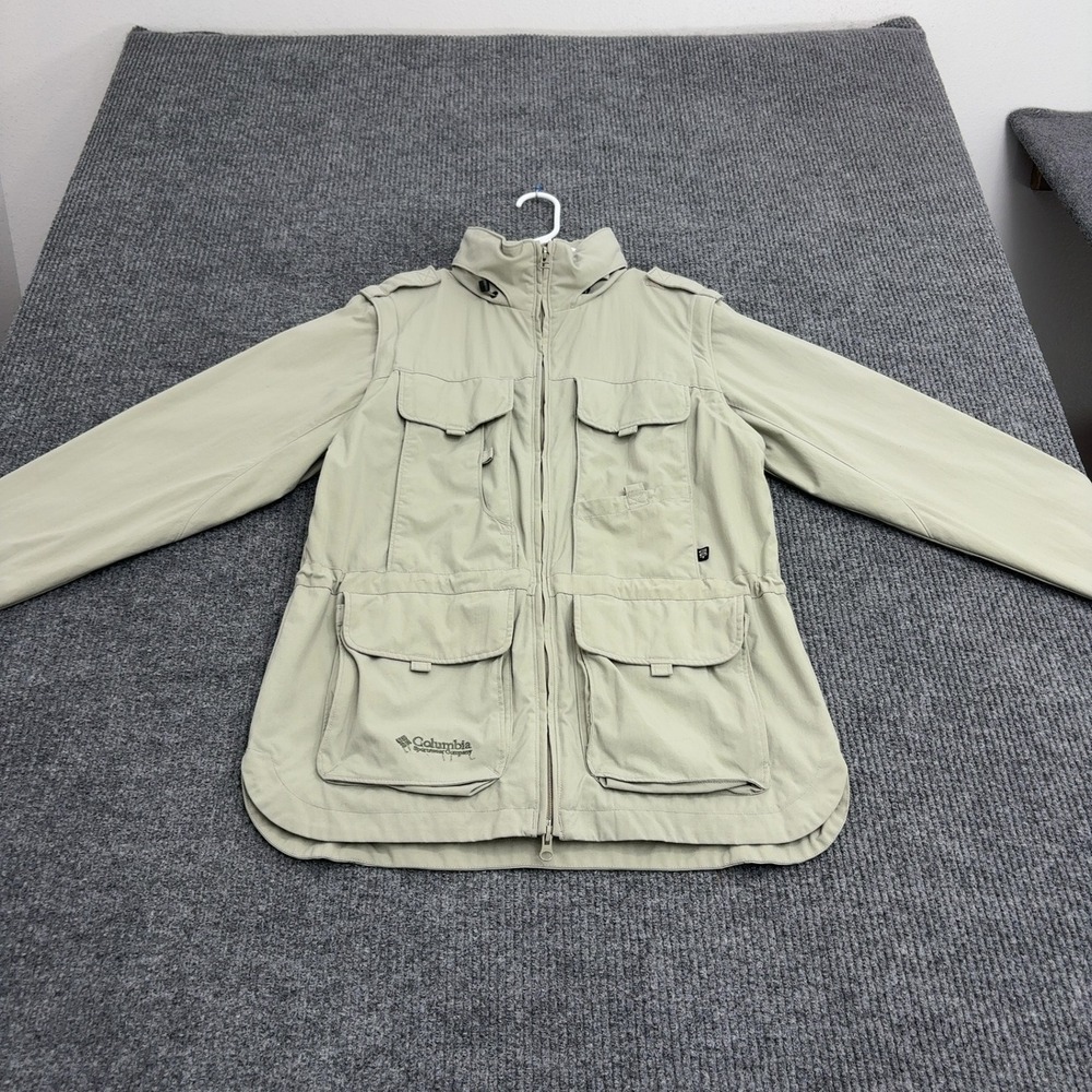 Columbia Jacket Women S Beige Nylon Multi Pocket Utility Safari Gorpcore Outdoor